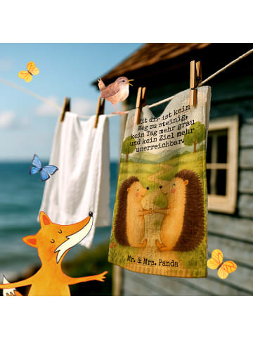 Mr. & Mrs. Panda Handtuch Igel Liebe Design mit Spruch in Weiß