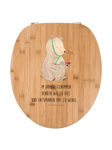 Mr. & Mrs. Panda Klobrille Bär Arzt mit Spruch in Braun