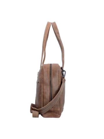 Plevier Pure Schultertasche Leder 43 cm Laptopfach in taupe