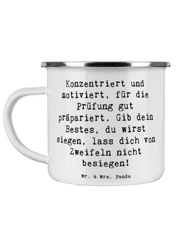 Mr. & Mrs. Panda Tasse Spruch Prüfungen bestehen mit Spruch in Weiß