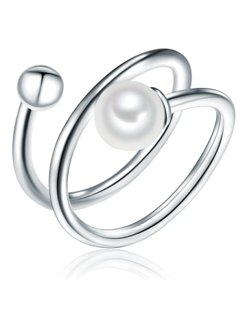 Lulu & Jane Perlen-Ring Sterling Silber Süßwasser-Zuchtperle in silber