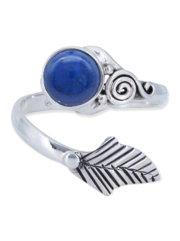 mantraroma 925er Silber - Ringe verstellbar mit Lapis Lazuli