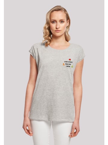 F4NT4STIC T-Shirt Christmas Baking Crew in grau meliert