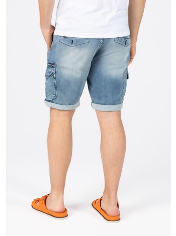 Timezone Slim Fit Cargo Jeansshorts elegant mit Seitentaschen und Umschlag in Hellblau
