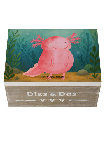Mr. & Mrs. Panda Truhe Axolotl Glücklich Design ohne Spruch in Weiß