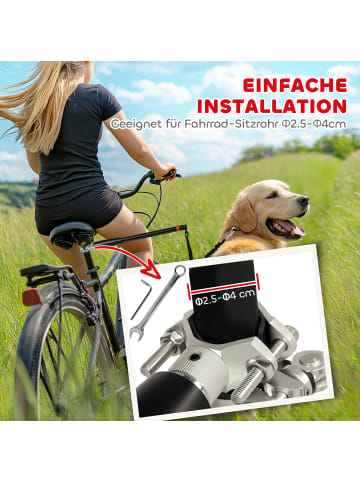 Pawhut Fahrradleine für Hunde 124L x 2B x 2H cm