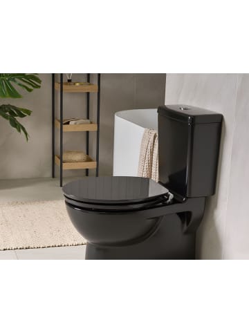 Beliani WC-Sitz INIRIDA in Schwarz - (W) 38 x (H) 45 x (L) 48 cm