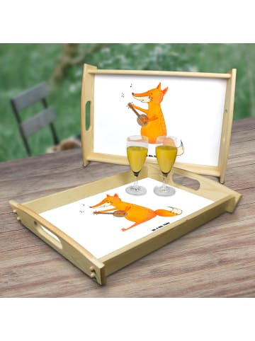 Mr. & Mrs. Panda Deko Tablett Fuchs Gitarre ohne Spruch in Weiß