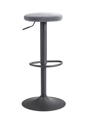 KADIMA DESIGN Barhocker Samt Dunkelgrau Hocker ohne Lehne 58 - 79 cm in Grau