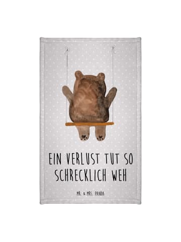 Mr. & Mrs. Panda Handtuch Bär Schaukel mit Spruch in Grau Pastell