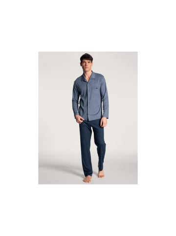 Calida Pyjama lang für Herren in blau in blau