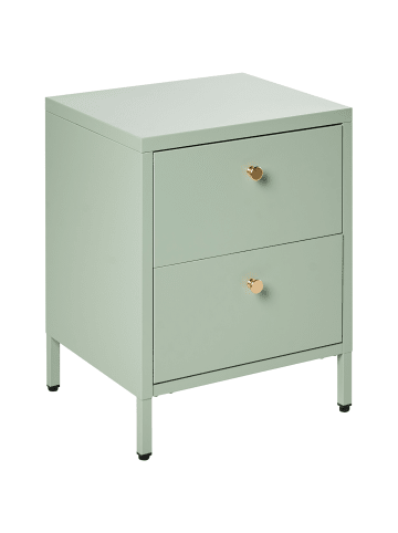 Beliani Nachttisch KYLEA in Grün/Gold - (W) 43 x (H) 55 x (L) 40 cm