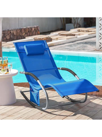 SoBuy Swingliege in Kleinblau - (B)63 x (H)83 x (T)150cm