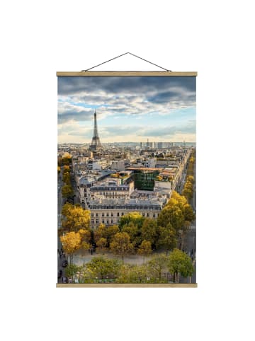 WALLART Stoffbild mit Posterleisten - Nice day in Paris in Creme-Beige