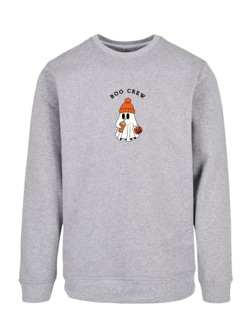 F4NT4STIC Sweatshirt Boo Crew Cool Geist Halloween in grau meliert