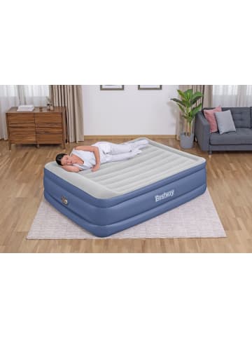 Bestway TriTech® Doppelluftbett mit integrierter Elektropumpe 203 x 152 x 56 cm in Blau ab 0 Monate