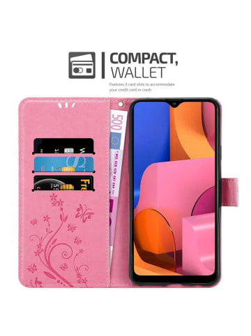 cadorabo Hülle für Samsung Galaxy A20s Blumen Design in FLORAL ROSA