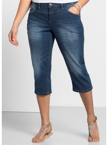 sheego 3/4-Jeans in blue denim