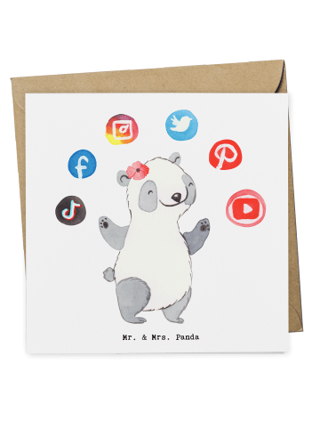 Mr. & Mrs. Panda Deluxe Karte Social Media Managerin Herz ohne S... in Weiß