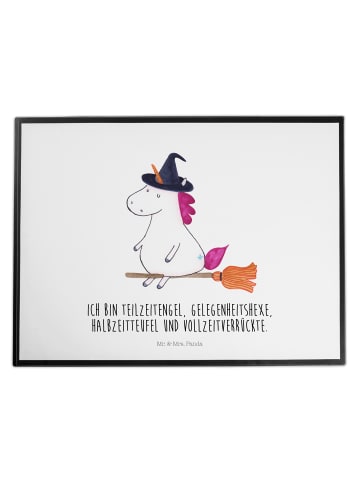 Mr. & Mrs. Panda Schreibtischunterlage Einhorn Hexe mit Spruch in Weiß