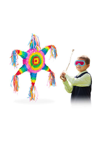 relaxdays 4tlg. Pinata Set "Stern" in Bunt