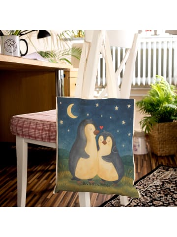 Mr. & Mrs. Panda Einkaufstasche Pinguine Einschlafen Design ohne... in Weiß