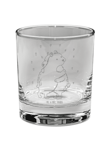 Mr. & Mrs. Panda Whiskey Glas Eisbär Umarmen ohne Spruch in Transparent