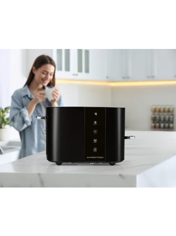 Gourmet Maxx Toaster 2 Scheiben Kurzschlitz 800W schwarz mit Touch-Display Schwarz