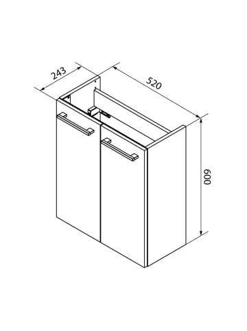 Fackelmann Waschbeckenunterschrank SBC in weiß-52(B)x60(H)x24,3(T)cm