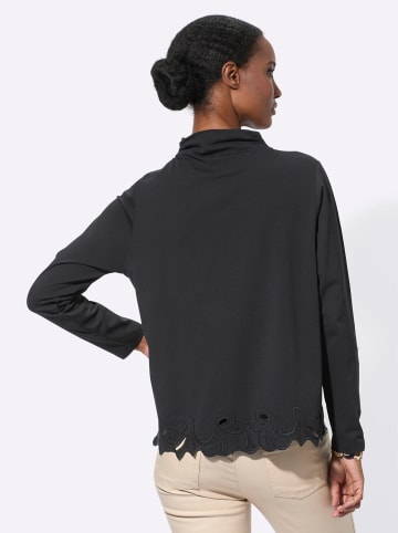 creation L Langarmshirt in schwarz