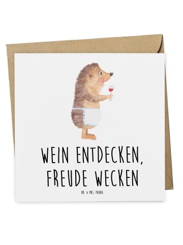 Mr. & Mrs. Panda Gutschein Weinprobe Freude mit Spruch in Weiß