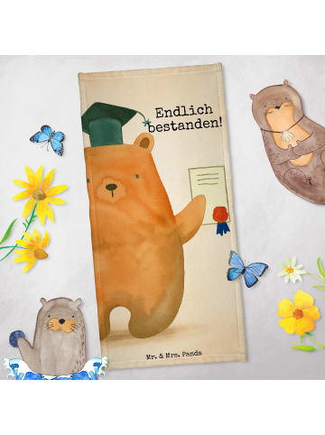 Mr. & Mrs. Panda Handtuch Bär Prüfung Design mit Spruch in Weiß