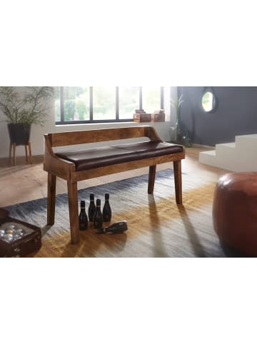 FineBuy Sitzbänk in Braun / Mango / 108x43x63