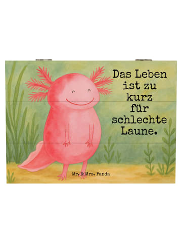 Mr. & Mrs. Panda Kiste Axolotl Glücklich Design mit Spruch in Weiß