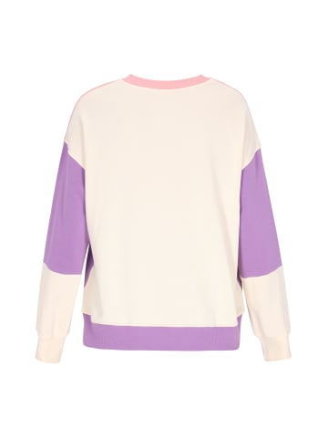 Swirly Women Sweatshirt in Beige Purple Multicolor