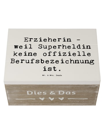 Mr. & Mrs. Panda Aufbewahrungsbox Spruch Erzieherin Superheldin ... in Weiß