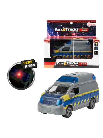 Toi-Toys Spielzeugauto Polizeibus S.O.S mit Rückzugsmotor mit Licht u. Ton in mehrfarbig