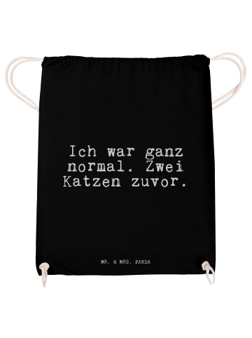 Mr. & Mrs. Panda Sportbeutel Ich war ganz normal.... mit Spruch in Schwarz