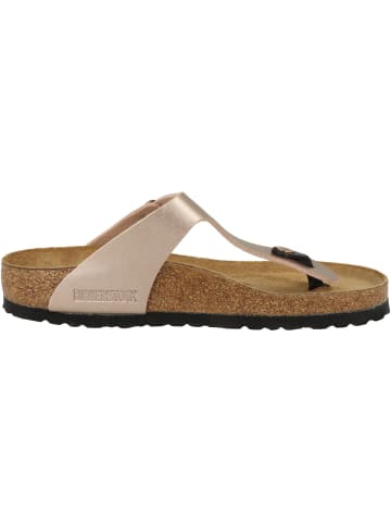 Birkenstock Pantolette Gizeh Birko-Flor Metallic normal in hellbraun