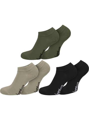 normani 6 Paar Viskose-Gesundheitssocken Sneakers in Oliv/Khaki/Schwarz