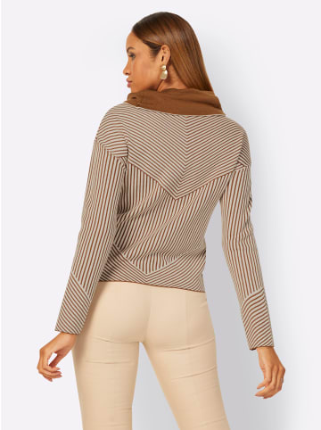 creation L Pullover in champagner-cognac-gemustert