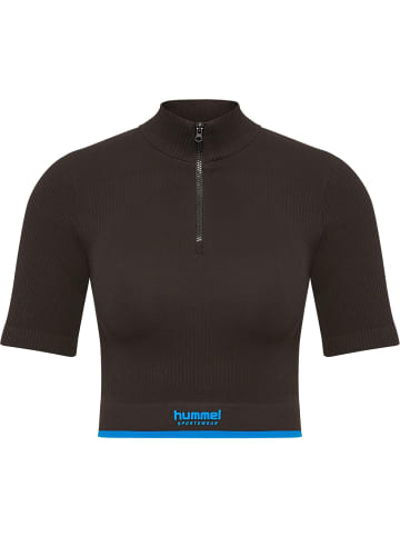 Hummel Sportshirt "Knitted Womens Zip Top" in Braun