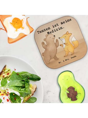 Mr. & Mrs. Panda Untersetzer Hase Tanzen Design mit Spruch in Weiß