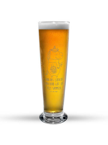 Mr. & Mrs. Panda Weißbierglas Einhorn Pilz mit Spruch in Transparent