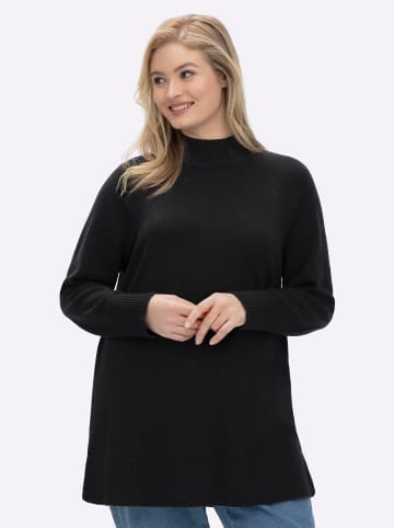 sheego Longpullover in schwarz