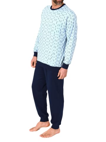 NORMANN Langarm Schlafanzug Pyjama Bündchen - 84090 in hellblau