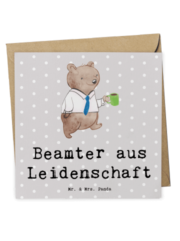 Mr. & Mrs. Panda doppelkarte Beamter Leidenschaft mit Spruch in Grau Pastell