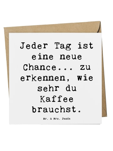 Mr. & Mrs. Panda Klappkarte Spruch Motivation und Kaffee mit Spruch in Weiß