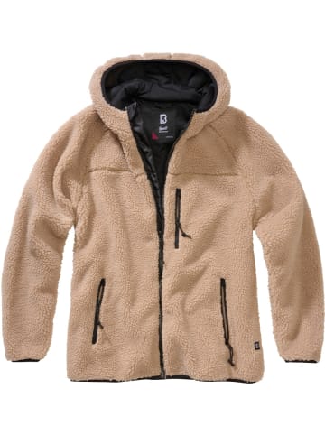 Brandit Jacke "Women Teddyfleece Jacket Hooded" in Braun