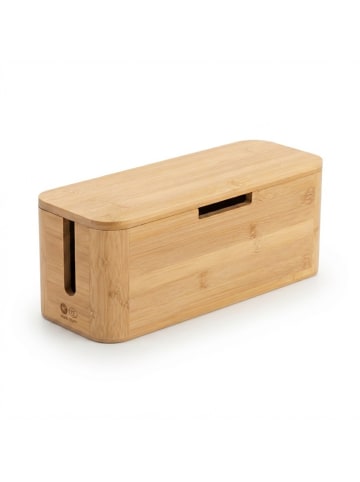 relaxdays Kabelbox in Natur - (B)34 x (H)14,5 x (T)11 cm